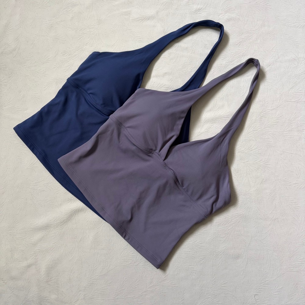 Yoga Fitness Logo - Logo V-neck Hanging Neck Vest with