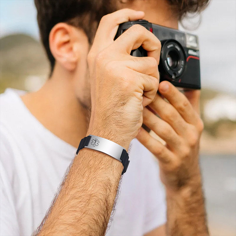Custom Medical ID Bracelet for - Fitness Tracker Band 评论和价格