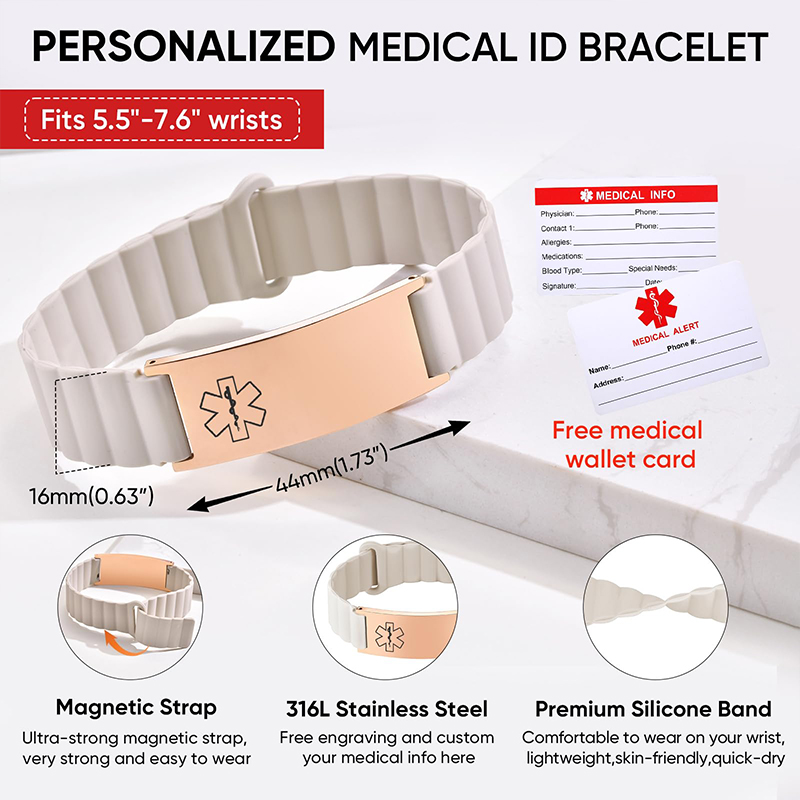 Custom Medical ID Bracelet for - Fitness Tracker Band 评论和价格