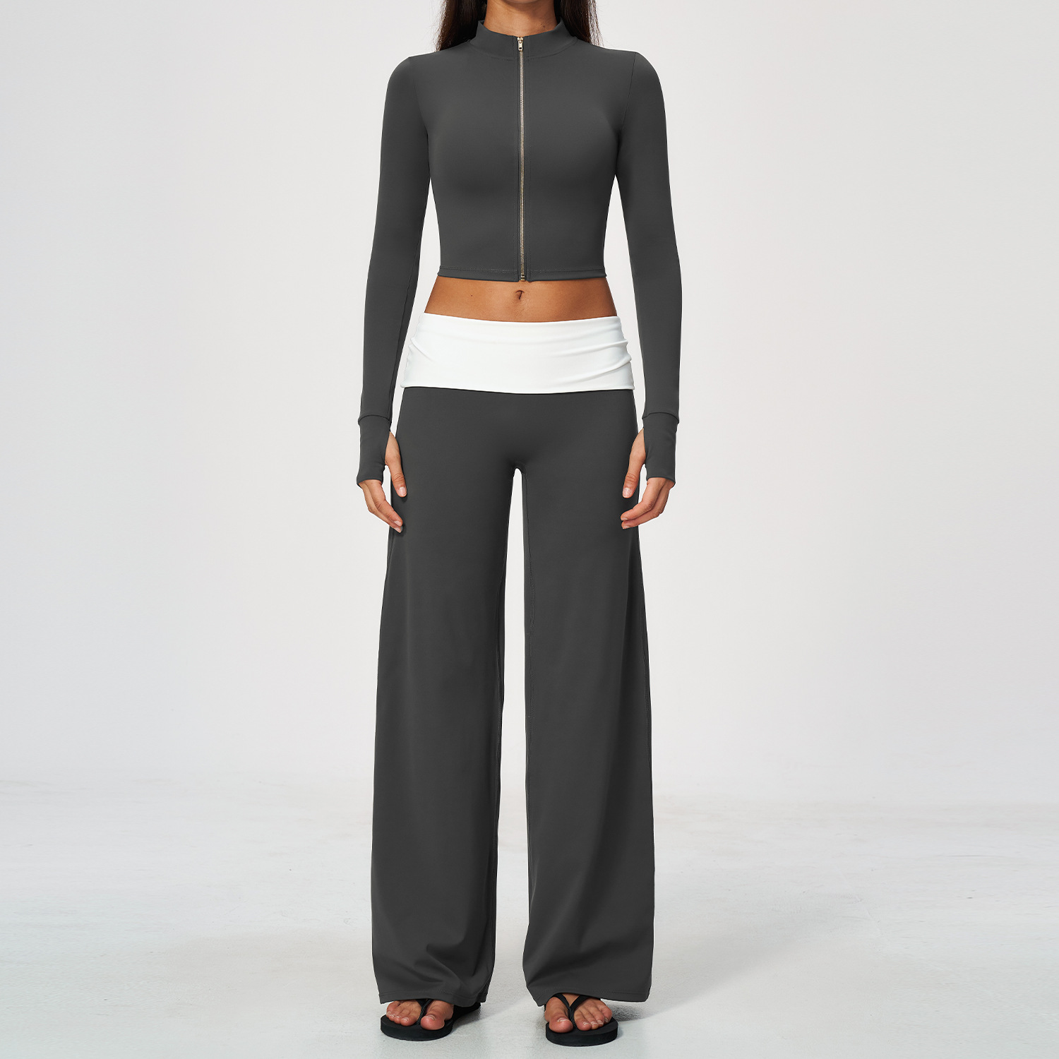 Zip Jacket Wide Leg Pants 2 Pi - Yoga In Fitness 评论和价格