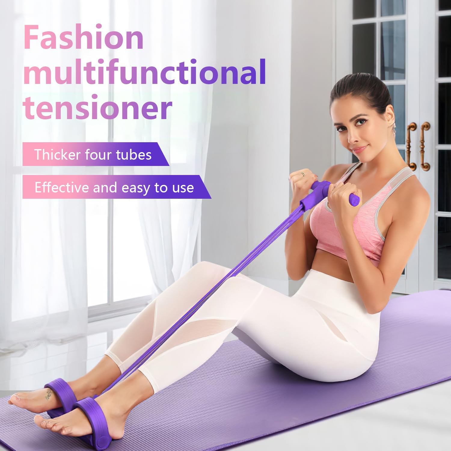 Fitness Resistance Bands-4 Tub - Yoga Pedal Puller Fitness Equipment 评论和价格