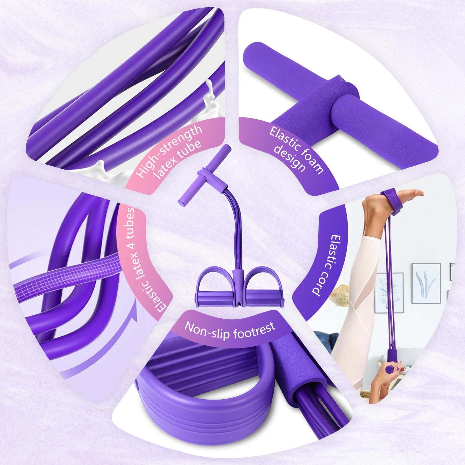 Fitness Resistance Bands-4 Tub - Yoga Pedal Puller Fitness Equipment 评论和价格