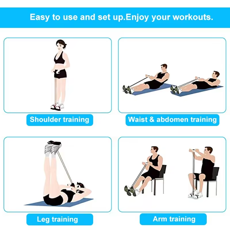 4-Tube Resistance Bands Yoga P - Yoga Pedal Puller Fitness Equipment 评论和价格