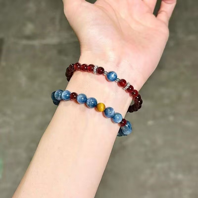 Garnet Kyanite Beaded Bracelet - Yoga Fitness Gifts 评论和价格