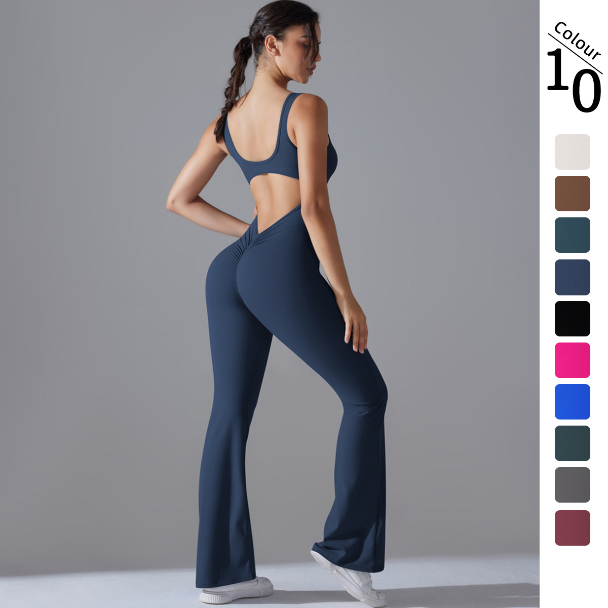 Sexy Back V Jumpsuit Gym Set W - Yoga Fitness Jumpsuit 评论和价格