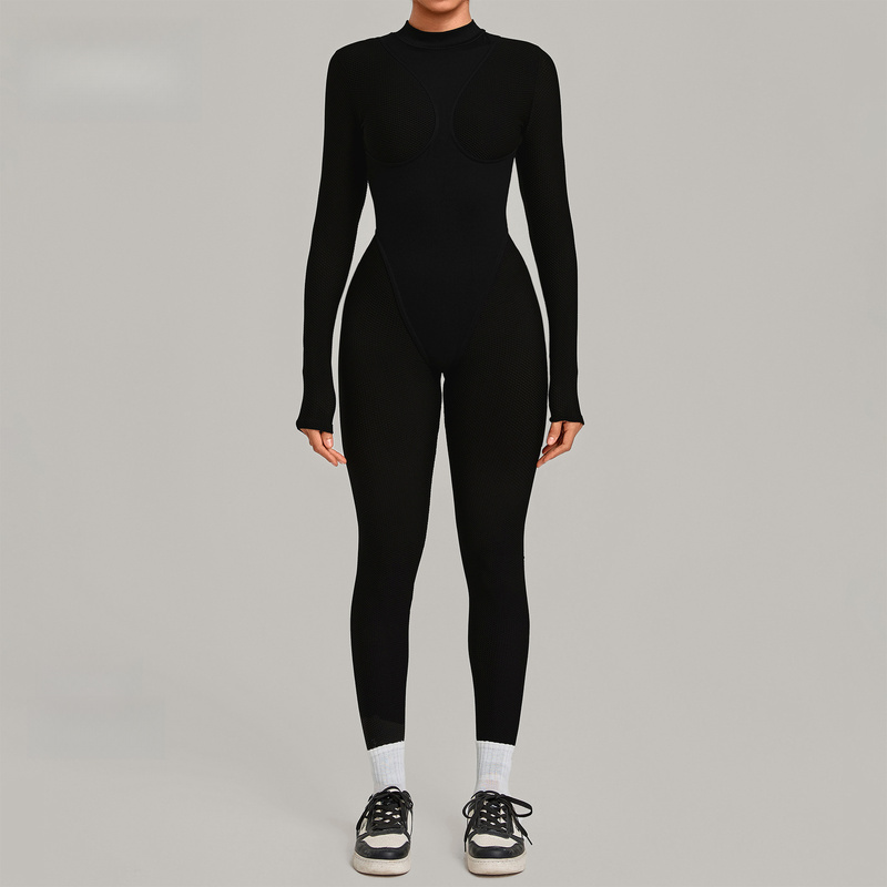 Women Mesh Back Cut Out Yoga J - Yoga Fitness Jumpsuit 评论和价格