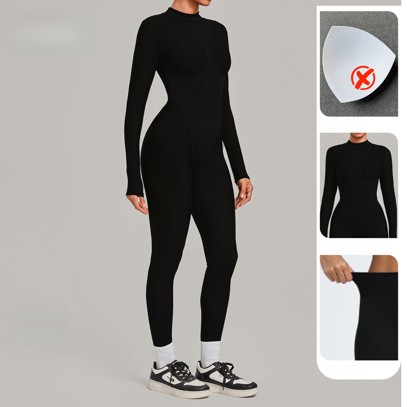 Women Mesh Back Cut Out Yoga J - Yoga Fitness Jumpsuit 评论和价格