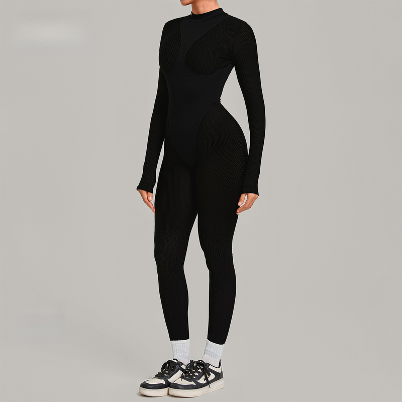 Women Mesh Back Cut Out Yoga J - Yoga Fitness Jumpsuit 评论和价格