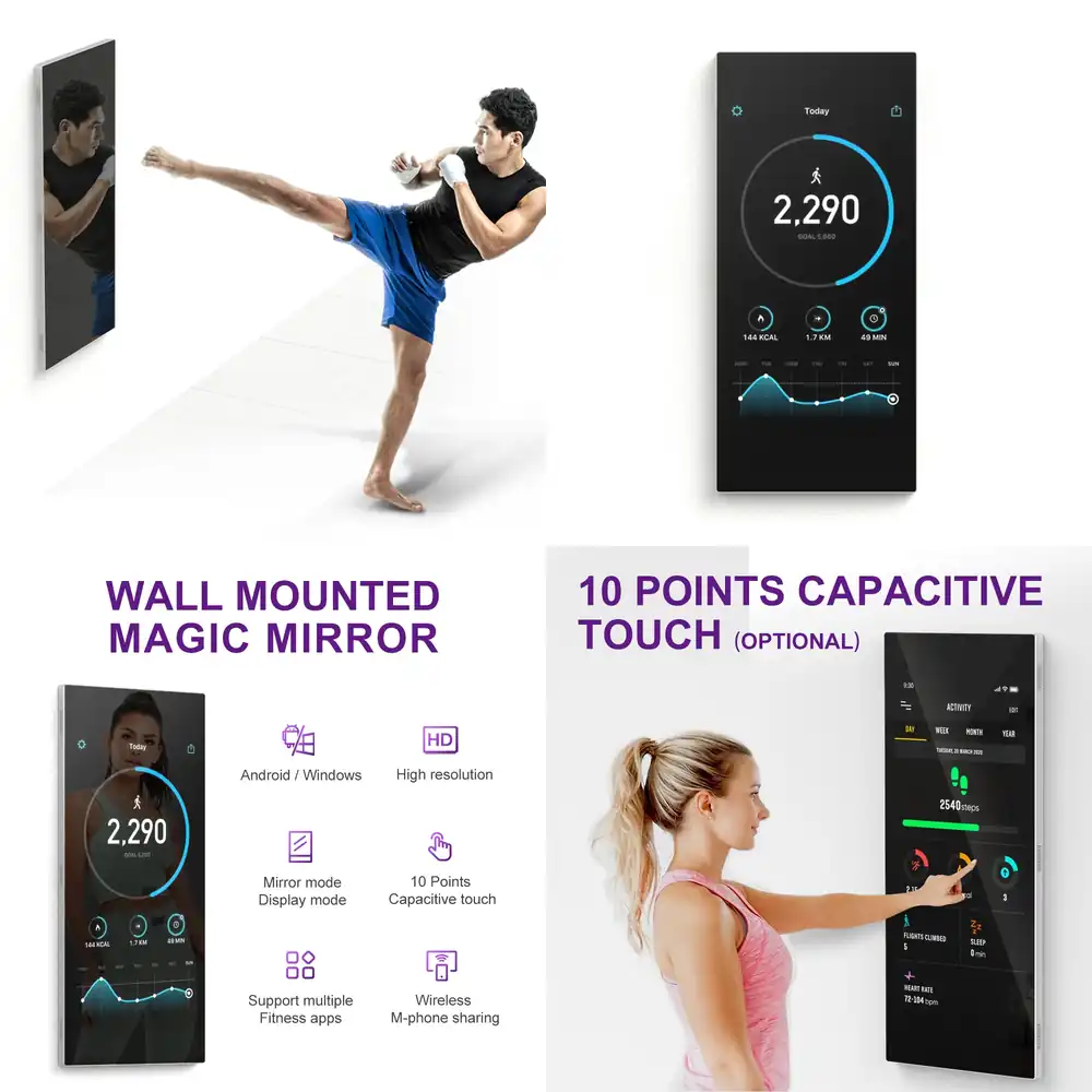 Wall Mounted Interactive Mirro - Yoga For Fitness App 评论和价格
