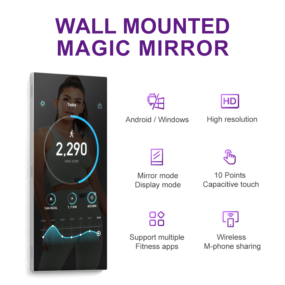 Wall Mounted Interactive Mirro - Yoga For Fitness App 评论和价格
