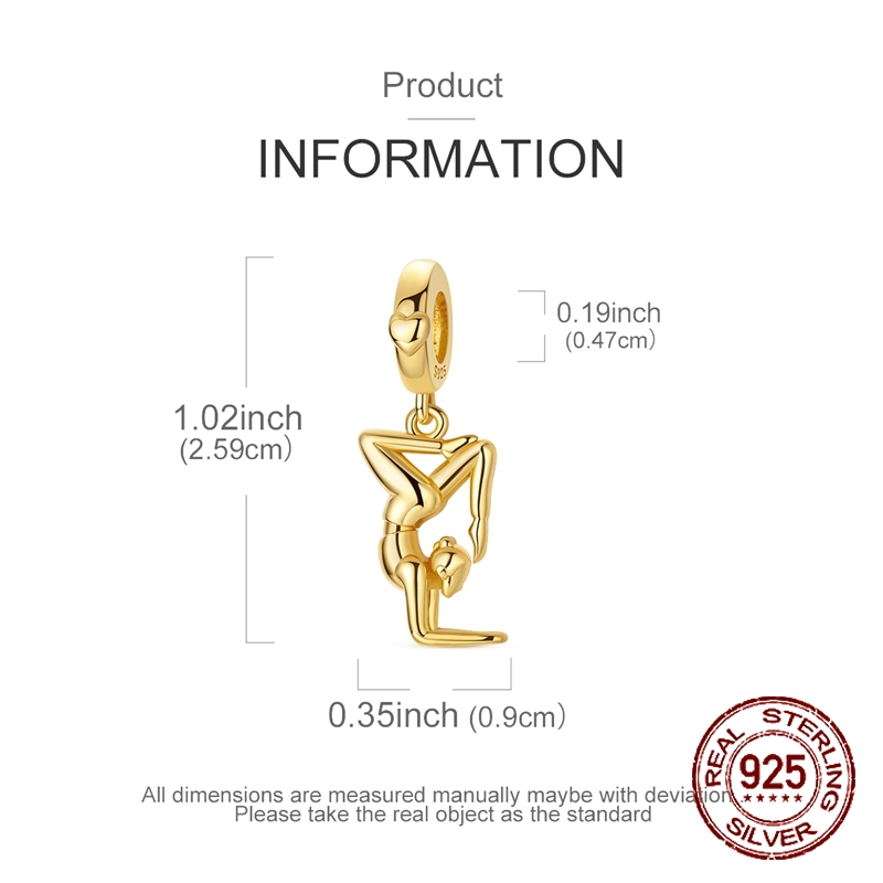 925 Sterling Silver Golden Yog - Yoga Fitness Gifts 评论和价格