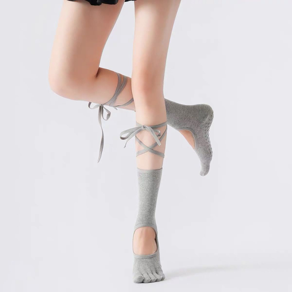 Lace-up Ballet Yoga Socks Wome - Fitness Yoga Pilates 评论和价格